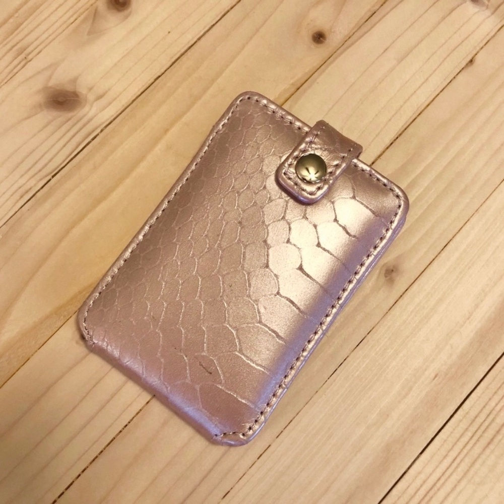 Talbots Crocodile Card Holder Mirror Wallet